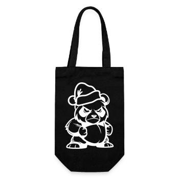 Bande dessinée de Noël Panda Bear - Sac à bouteille - noir - Devant