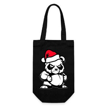 Bande dessinée de Noël Panda Bear - Sac à bouteille - noir - Devant