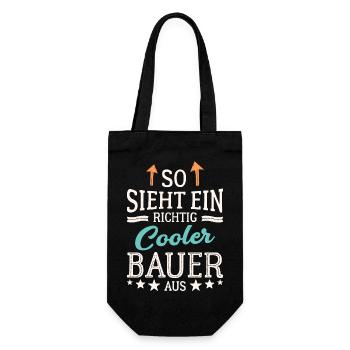 So sieht ein richtig cooler Bauer aus Landwirt - Geschenkbeutel für Flaschen - Schwarz - Vorne