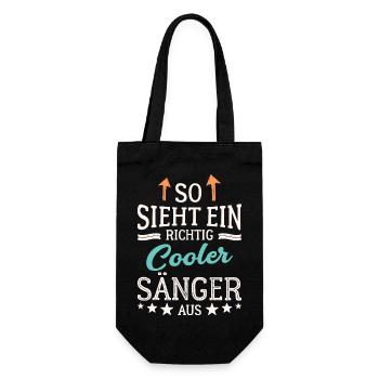 So sieht ein richtig cooler Sänger aus - Geschenkbeutel für Flaschen - Schwarz - Vorne