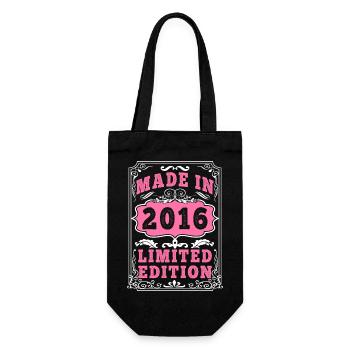 Vintage Né(e) en 2016 made in 2016 9 ans. Art_202 - Sac à bouteille - noir - Devant