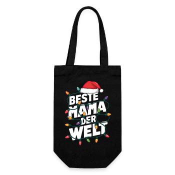 Beste Mama der Welt. Für Mama zu Weihnachten - Geschenkbeutel für Flaschen - Schwarz - Vorne