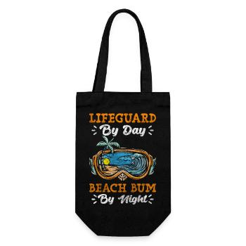 Rettungsschwimmer Strand Urlaub - Geschenkbeutel für Flaschen - Schwarz - Vorne