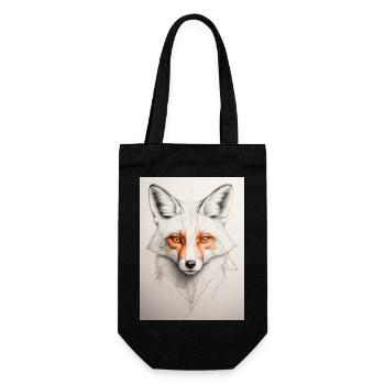 Geometrischer Fuchs - Geschenkbeutel für Flaschen - Schwarz - Vorne