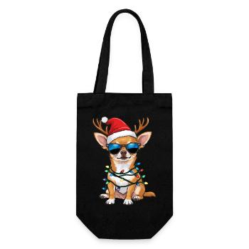 Chihuahua de Noël - Sac à bouteille - noir - Devant