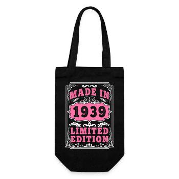 Vintage Jahrgang 1939 Hergestellt in 1939 86 Jahre alt. Art_20 - Geschenkbeutel für Flaschen - Schwarz - Vorne