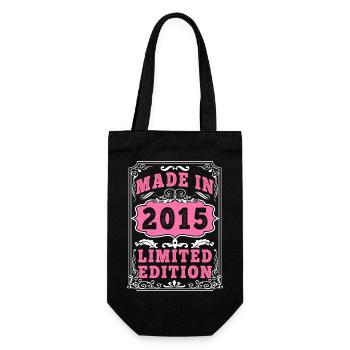 Vintage Né(e) en 2015 made in 2015 10 ans. Art_20 - Sac à bouteille - noir - Devant