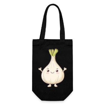 Knoblauch - Geschenkbeutel für Flaschen - Schwarz - Vorne