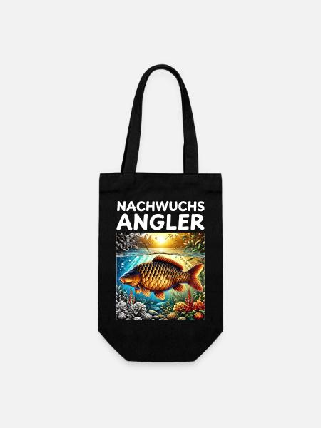 Nachwuchs Angler - Karpfen - Geschenkbeutel für Flaschen - Schwarz