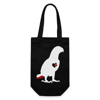 African Grey Parrot Love - Gift Bag for Bottles - black - Front