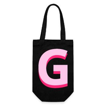 Letter g pink pop and modern - Gift Bag for Bottles - black - Front