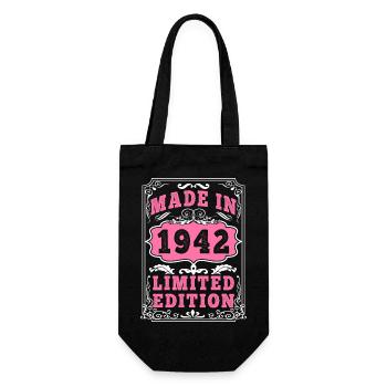 Vintage Born in 1942 made in 1942 83 years old. Art_20 - Gift Bag for Bottles - black - Front