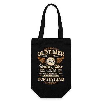 Oldtimer Baujahr 1968 Jahrgang Geburtstag Geschenk - Geschenkbeutel für Flaschen - Schwarz - Vorne