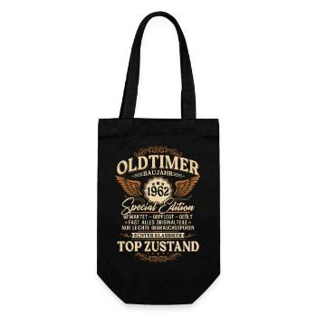 Oldtimer Baujahr 1962 Jahrgang Geburtstag Geschenk - Geschenkbeutel für Flaschen - Schwarz - Vorne
