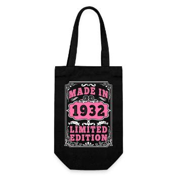 Vintage Born in 1932 made in 1932 93 years old. Art_20 - Gift Bag for Bottles - black - Front