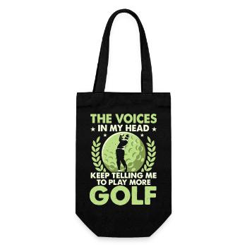 The Voices In My Head Keep Telling Me Golfer Golf - Gift Bag for Bottles - black - Front