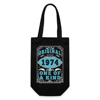 Original 1974 Vintage retro. Tshirt anniversaire 2 - Sac à bouteille - noir - Devant