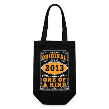 Vintage Born in 2013 made in 2013 12 years old. Art_20 - Gift Bag for Bottles - black - Front