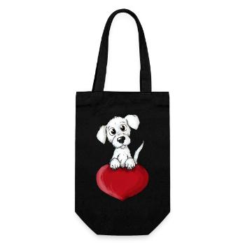 Dog Heart - Gift Bag for Bottles - black - Front