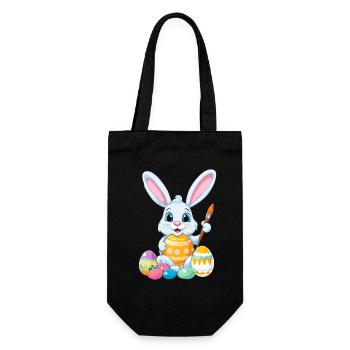 Easter bunny with Easter eggs - Gift Bag for Bottles - black - Front