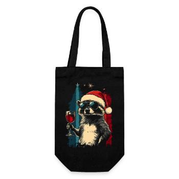 Vin de raton laveur Noël - Sac à bouteille - noir - Devant