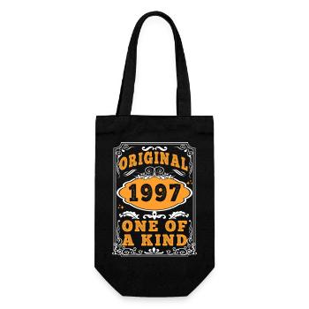 Vintage Born in 1997 made in 1997 28 years old. Art_20 - Gift Bag for Bottles - black - Front