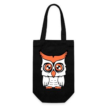 Owl Bird Eagle Owl Night Bird Barn Owl Owl Comic - Gift Bag for Bottles - black - Front
