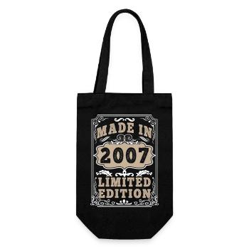 Original 2007 Vintage Vintage Retro Birthday - Gift Bag for Bottles - black - Front