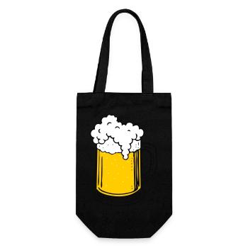 Bier - Geschenkbeutel für Flaschen - Schwarz - Vorne