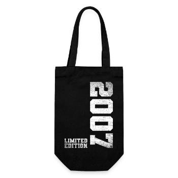18. Geburtstag Junge Mädchen 18 Jahre 2007 Lustig - Geschenkbeutel für Flaschen - Schwarz - Vorne