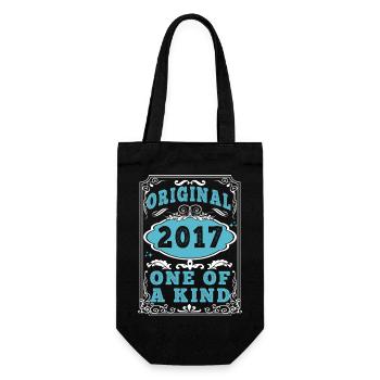 Original 2017 Vintage Retro. Birthday Tshirt 2 - Gift Bag for Bottles - black - Front
