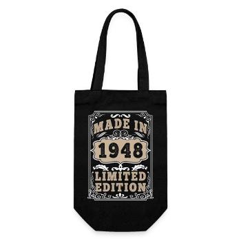 Original 1948 Vintage Vintage Retro Birthday - Gift Bag for Bottles - black - Front