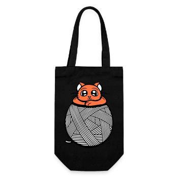 Cat Yarn Yarn Yarn Ball Sewing Knitting Cute - Gift Bag for Bottles - black - Front