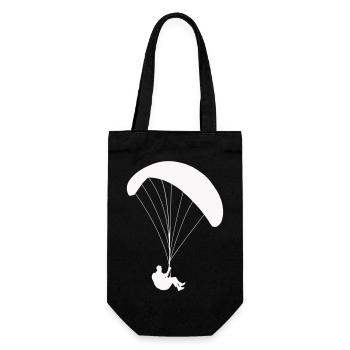 Gleitschirmflieger Fallschirmspringer - Geschenkbeutel für Flaschen - Schwarz - Vorne