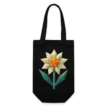 Geometrische Blume - Edelweiss - Geschenkbeutel für Flaschen - Schwarz - Vorne