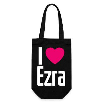 I Love Ezra Pink Heart I Love Ezra - Gift Bag for Bottles - black - Front