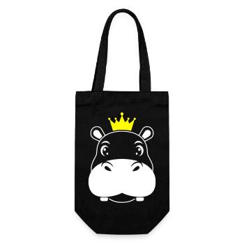 Roi Hippopotame Prince Héritier Vector - Sac à bouteille - noir - Devant