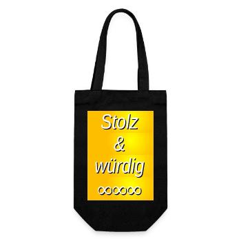 Stolz und Würdig Golddruck - Geschenkbeutel für Flaschen - Schwarz - Vorne