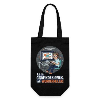 Ich bin Grafikdesigner, kein Wunderheiler - Geschenkbeutel für Flaschen - Schwarz - Vorne