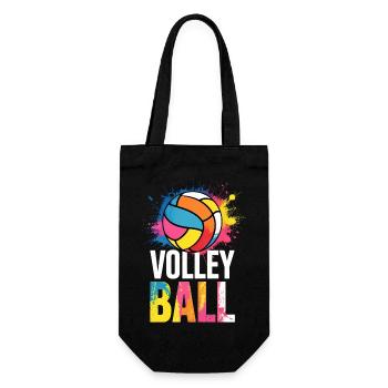 Volleyball Colorful Splashes Sports Team - Gift Bag for Bottles - black - Front