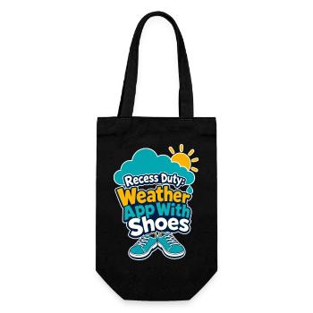 Wetter-App für Pausendienstlehrer mit Schuhhumor - Geschenkbeutel für Flaschen - Schwarz - Vorne