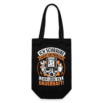 Ich schraube nicht am Problem - Geschenkbeutel für Flaschen - Schwarz - Vorne