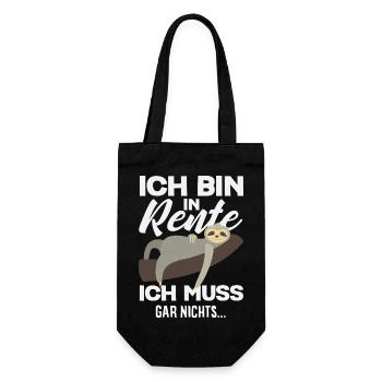Rente Gar Nichts Faultier Sofa - Geschenkbeutel für Flaschen - Schwarz - Vorne