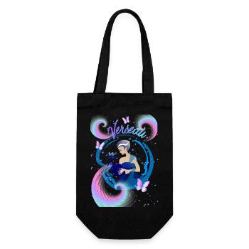 Aquarius Woman – Astrology Gift - Gift Bag for Bottles - black - Front