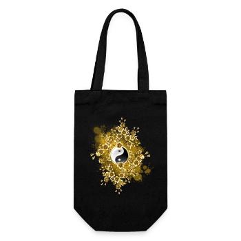 Yin Yang Flowers – Zen Gift - Gift Bag for Bottles - black - Front