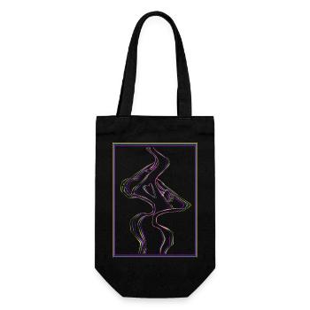 Kissing mouths in rainbow frame - Gift Bag for Bottles - black - Front