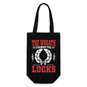 Kranzhumor – The Wreath Changed the Locks - Geschenkbeutel für Flaschen - Schwarz - Vorne