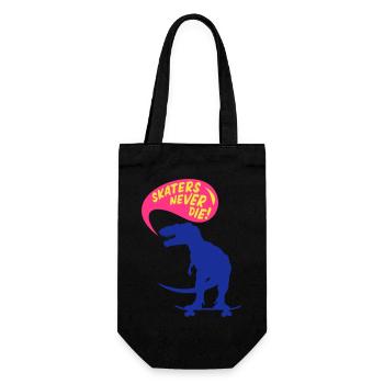 t-rex skater - Geschenkbeutel für Flaschen - Schwarz - Vorne
