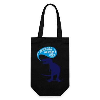 t-rex skater - Geschenkbeutel für Flaschen - Schwarz - Vorne