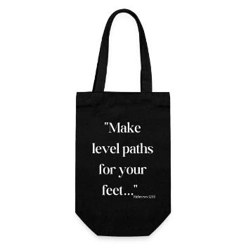 Make level paths for your feet - Bible quote - Gift Bag for Bottles - black - Front